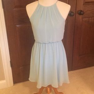 Powder blue A line summer sun dress